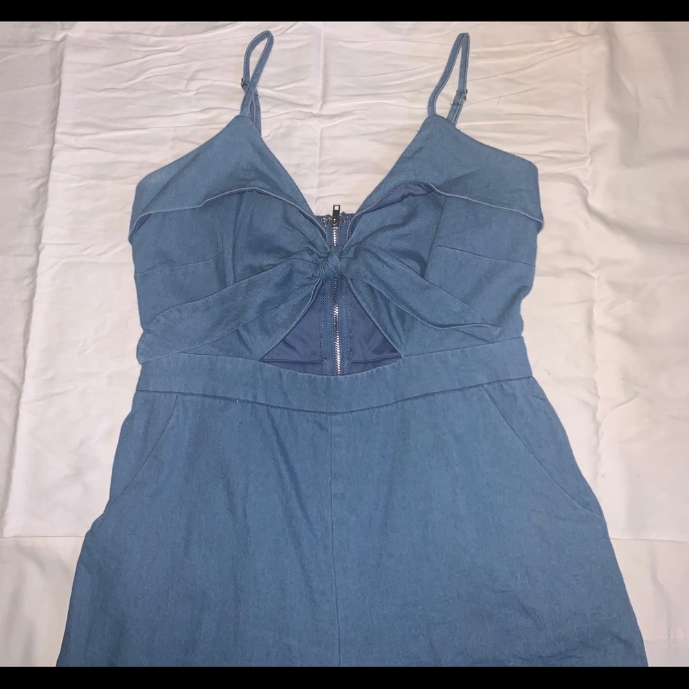 Blue Denim Jumpsuit with open stomach